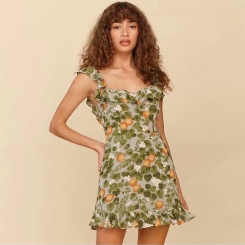 Reformation Paris Embry Mini Dress Orange
Grove